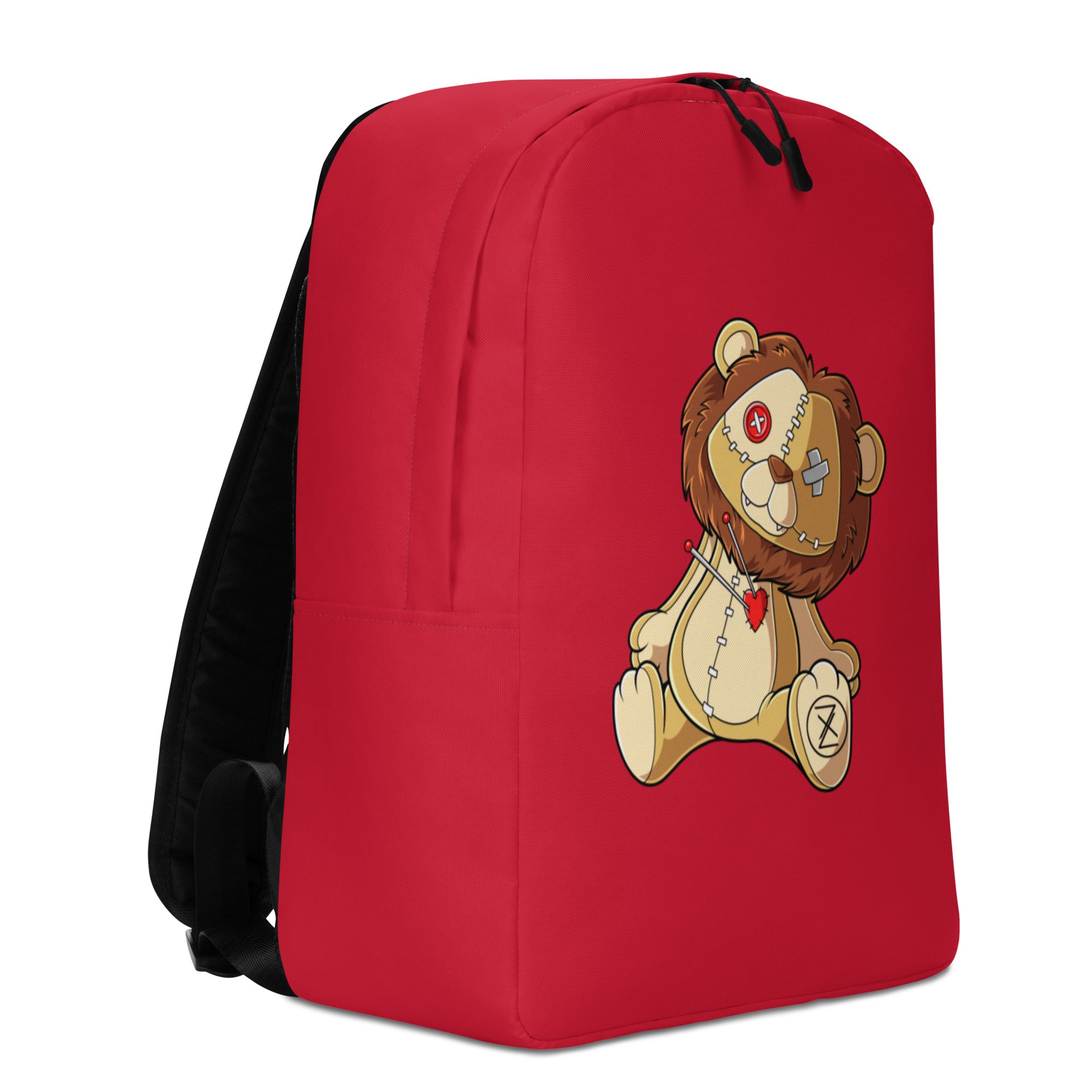 Red Sitting Lionheart Minimalist Backpack