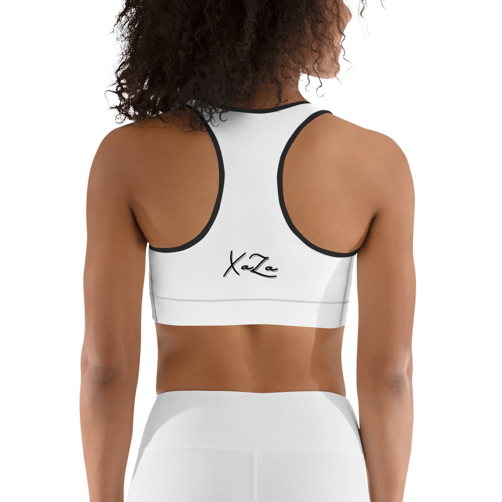 Xaza White Sports bra