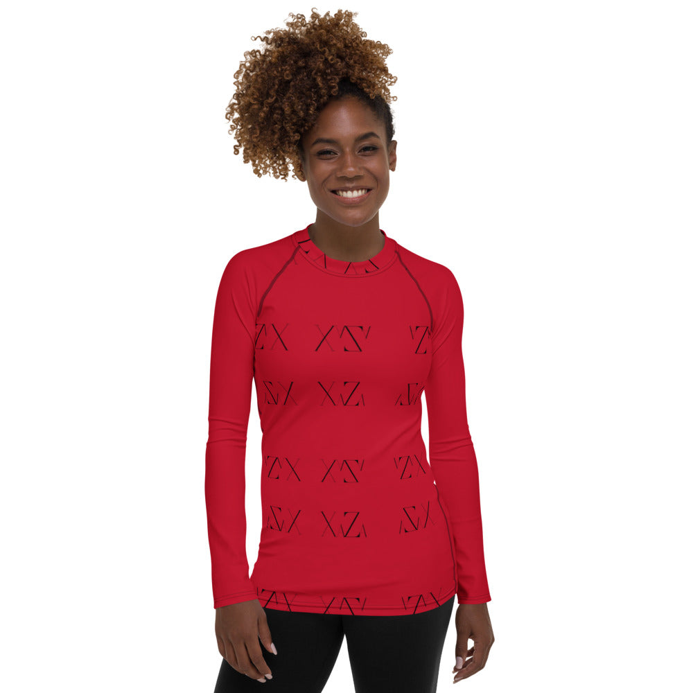 Xaza Red Women's Rash Guard