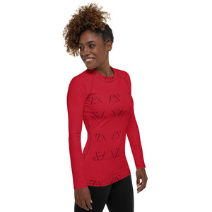 Xaza Red Women's Rash Guard