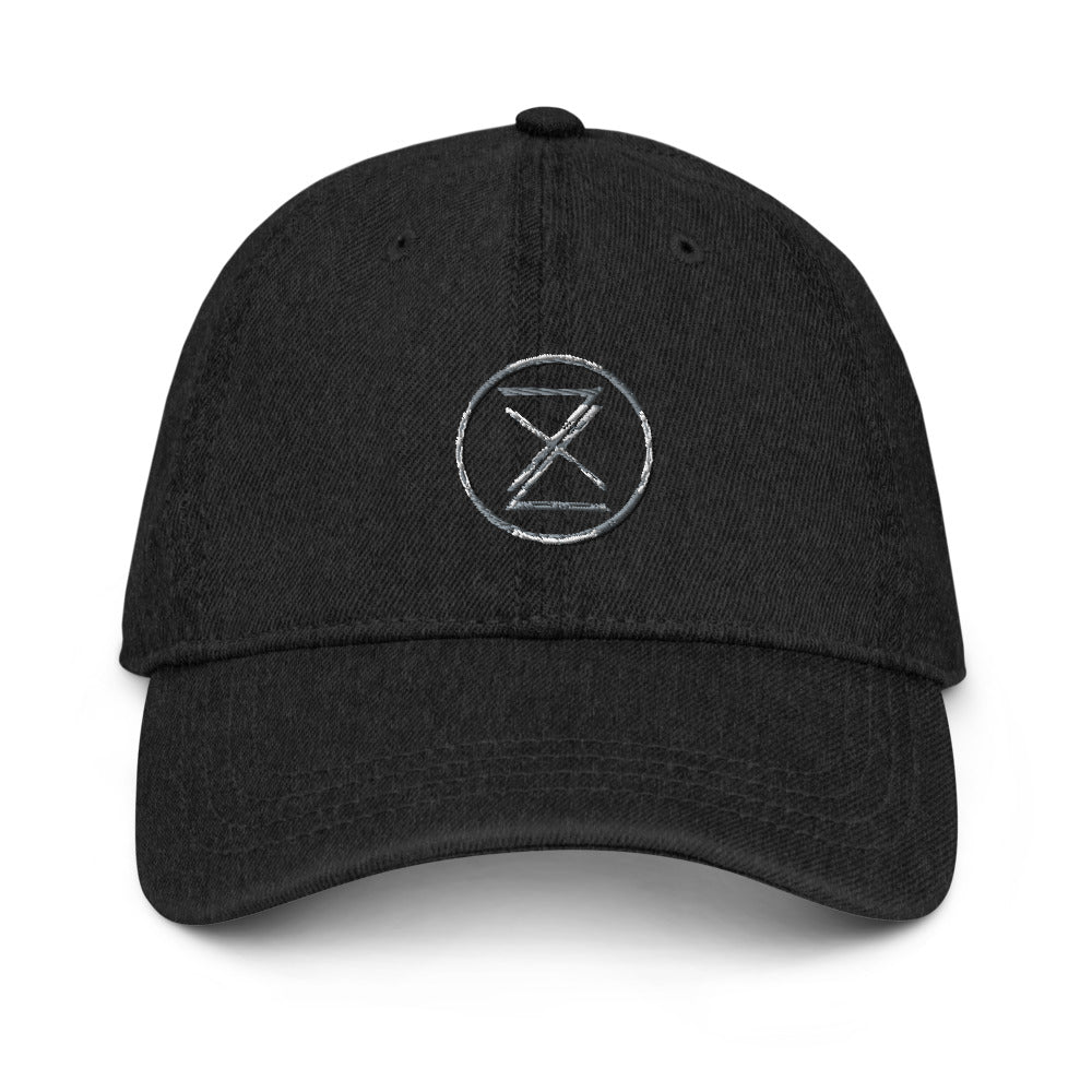 Denim Hat Black with Silver Logo