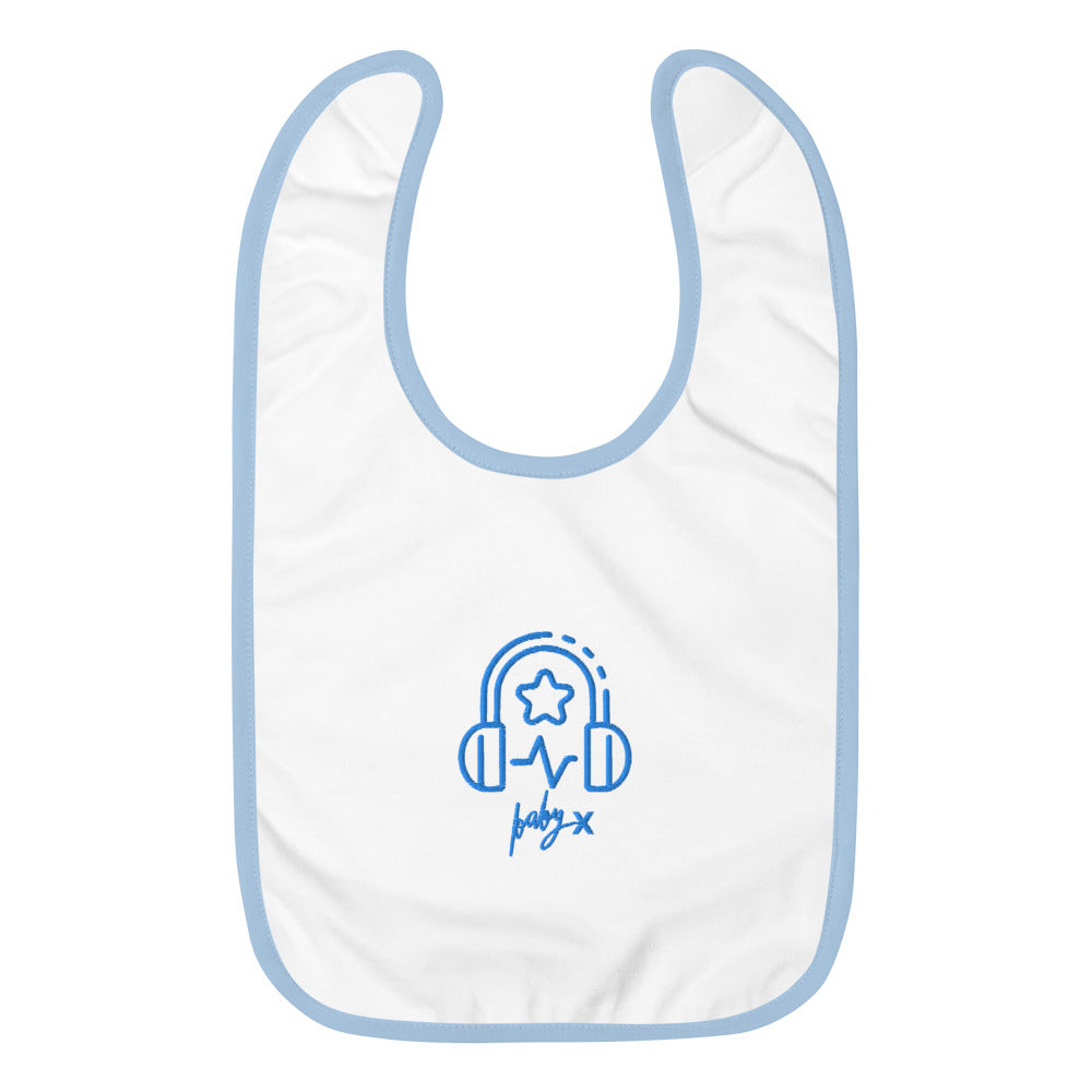 Baby X Embroidered Baby Bib